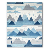 Starry Blue Mountains Woven Area Rug