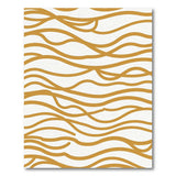 Golden Wavy Lines Abstract Area Rug