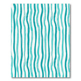 Blue and Teal Wavy Teal Stripe Area Rug