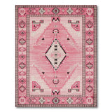 Pink Southwestern Geometric Diamond Rug