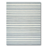 Navy Blue and White Horizontal Striped Area Rug
