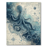 Octopus Vintage Map Washable Area Rug