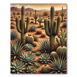Southwestern Desert Cacti Sunset Area Rug