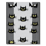 Spooky Black Cat Bat Halloween Area Rug