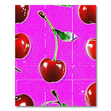 Vibrant Cherry Fruit Pattern Pink Area Rug