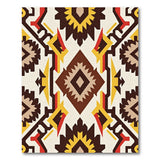 Southwestern Geometric Area Rug in Red Yellow Cream