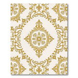 Gold and Silver Gold Ornate Damask Floral Area Rug