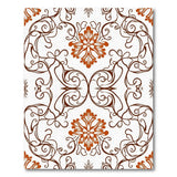 Vintage Orange Floral Scroll Area Rug