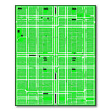 Modern Green Grid Urban Area Rug