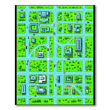 Retro Pixel City Map Area Rug