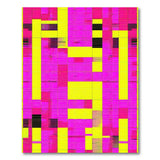 Multi-color and Patterns Vibrant Pink Yellow Geometric Abstract Rug