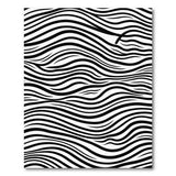 Black Wavy Lines Area Rug