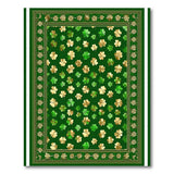 Green Gold Shamrock Clover Area Rug