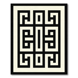 Black White Greek Key Geometric Area Rug