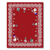 Festive Christmas Snowmen Red Area Rug
