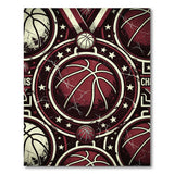Basketball Champions Distressed Vintage Area Rug