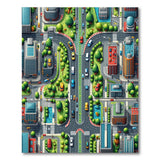 Vibrant Aerial Cityscape Area Rug