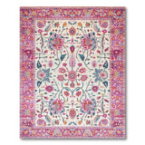 Vibrant Pink Floral Persian Traditional Persian Area Rug