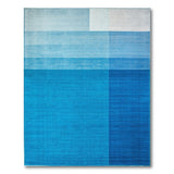 Ombre Blue Gradient Geometric Area Rug