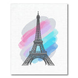Eiffel Tower Pastel Watercolor Area Rug