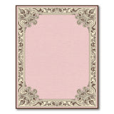Blush Pink Ornate Floral Border Rug