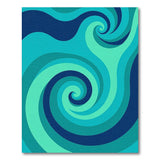 Teal Spiral Wave Abstract Area Rug