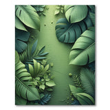 Green Lush Monstera Leaf Green Area Rug