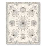 Ornate Grey Palm Leaf Area Rug