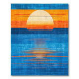 Geometric Sunset Over Ocean Area Rug