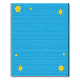 Whimsical Blue Smiling Suns Stars Kids Rug