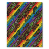 Rainbow Footprint Trail Washable Area Rug