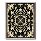 Elegant Black Ivory Floral Art Nouveau Rug