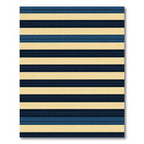 Navy Yellow Striped Textured Coastal Rug