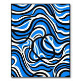 Modern Blue Wave Geometric Blue and Teal Area Rug