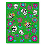 Sugar Skull Floral Day of the Dead Area Rug