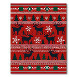 Festive Red Reindeer Holiday Area Rug