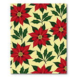Red Poinsettia Holly Floral Area Rug