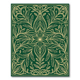 Emerald Green Gold Foliage Area Rug