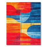 Vibrant Abstract Geometric Area Rug in Red Orange Blue