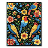 Vibrant Birds and Exotic Flowers Area Rug