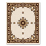 Traditional Persian Ornate Gold Floral Frame Area Rug
