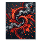 Dynamic Red Swirl Geometric Area Rug