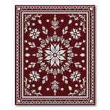 Red Traditional Persian Floral Border Rug