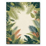 Coastal Beach Lush Green Jungle Foliage Area Rug