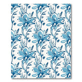Blue and Teal Blue Floral Vintage Area Rug