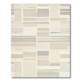 Neutral Beige Geometric Abstract Area Rug