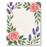Pink Roses Lavender Floral Frame Area Rug