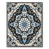 Traditional Persian Blue and Teal Ornate Blue Mandala Persian Area Rug