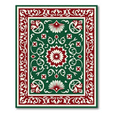Green Traditional Persian Ornate Green Persian Floral Area Rug