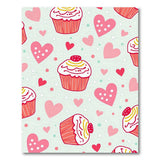 Playful Pink Cupcakes Hearts Area Rug